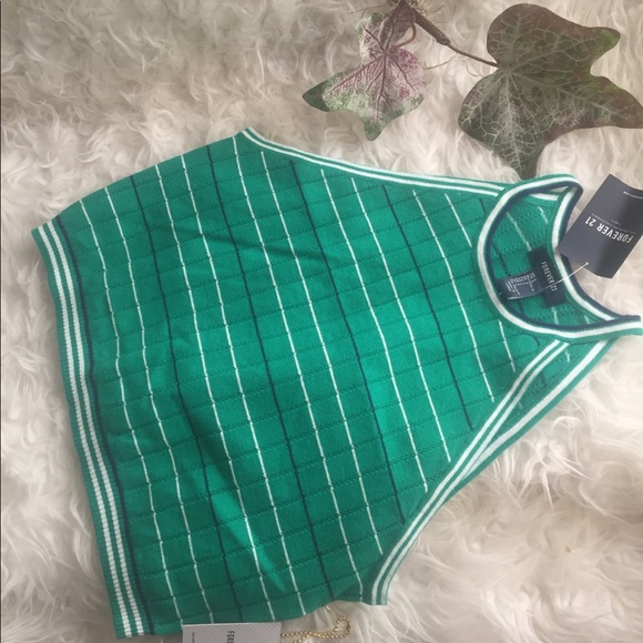 Forever 21 Tops - NWT Forever 21 Stripe Knit Crop Top. Size Large.